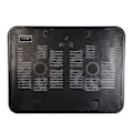 Miniatyrbillede 2 af 11: Metal Panel Dual Fan Notebook Cooler Høj Hastighed Silent Laptop Køling Pad Slim Stand Holder til 14 Tommer PC Computer Sort