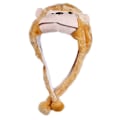 Miniatyrbilde 2 av 2: Søt plysjdyr karakter lue for voksne og barn med dusk i enden, lange stropper, morsom utstoppet leke øreklaff lue cosplay Monkey