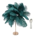 Miniatyrbillede 1 af 4: Struds fjerbordlampe Genopladelig Moderne Romantisk Dekorationslampe Soveværelse Sengelampe Til Hjemmedekor Dark Green