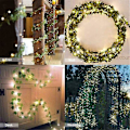 Miniatyrbilde 3 av 4: Vinterkampanje, kunstig eføy, bladstrenglys, kunstige planter med 20 LED-lys og grønne blader, strengvin LED-lys 2 m Guazhuni [1 stk]
