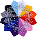 Miniatyrbillede 1 af 5: 12 stk. 12 farver 54*54cm pakke bandana tørklæde unisex lommetørklæde,