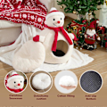 Miniatyrbilde 3 av 5: Julekatteseng for innendørs katter, kattehus Teddy Fleece katteseng hule dyreseng varm vinter for små mellomstore katter og hunder (Snømann)