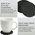 Miniatyrbillede 2 af 7: 6 Kopper Pad Mat Sort - Rund Silikone Gummikop Underlag - Skridsikker til Kaffe Ølglas Vinglas Flaske Hjem & Bar - Silikone Kopmåtter black