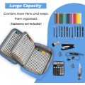 Miniatyrbillede 2 af 4: Blyantsæske, 72 slots multifunktionel stor kapacitet penne etui blyant pung wrap farveblyant holder arrangør brevpapir taske (blå)