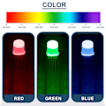 Pikkukuva 5 / 5: 100 kpl 5 mm:n LED-valodiodia, yhteinen anodi, DC 3 V, 20 mA, RGB-kolmivärinen (punainen/vihreä/sininen)
