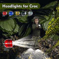 Miniatyrbilde 3 av 5: Hodelykter for Croc, 2 stk LED-lys for Croc-sko dekorasjon, morsomme Croc-sjarmer skolykter Håndholdt camping