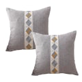 Pikkukuva 1 / 5: 2 kpl Geometrinen Kirjonta Etninen Tyyli Pellava Moderni Yksinkertainen Heittotyyny Keltainen 45*45cm 45*45cm gray