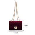 Miniatyrbild 2 av 5: Kvinnors axelväska Mode Koppling Handväska Designer Crossbody Väska Med Kedjerem Claret
