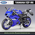 Pikkukuva 4 / 4: Welly 1:12 2024 Yamaha Yzf-r6 Diecast-moottoripyörämalli Raskaan sarjan matkamoottoripyörä Valuauton leluautokokoelma Lapsi B493 YZF R6 nobox2