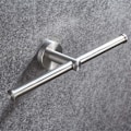 Miniatyrbilde 2 av 5: Dobbel toalettpapirholder SUS 304 rustfritt stål speilpolert stilig bilateral vevsholder veggmontert, sirkelbase