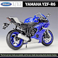 Pikkukuva 3 / 4: Welly 1:12 2024 Yamaha Yzf-r6 Diecast-moottoripyörämalli Raskaan sarjan matkamoottoripyörä Valuauton leluautokokoelma Lapsi B493 YZF R6 nobox2