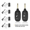 Miniatyrbilde 5 av 5: Trådløst gitar system med oppladbart 2,4 GHz digitalt 4-kanals gitar sender og mottaker for elektrisk gitar, bass, fiolin, 300ft transmisjon