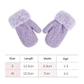 Miniatyrbilde 4 av 5: 2 par høst- og vinterhansker for barn, sklisikre, varme og kasjmir-strikkede hansker S Beige -  purple