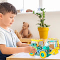 Miniatyrbillede 5 af 5: Elektrisk Gravemaskine Legetøj Konstruktion Dumper Lastbil Med Universelt Gearhjul Transparent Konstruktionslegetøj Med Lys & Lyde