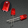 Miniatyrbilde 3 av 4: 40 stk 5mm røde LED-dioder med farget linse, diffus, rund, 1,9-2,1V, 20mA, 0,02W, lyspære, elektroniske komponenter, lysdioder