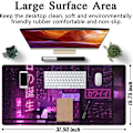 Miniatyrbillede 4 af 5: Lilla Gaming Mousepad Japansk Skrivebordsmatte XXL Udvidet Anime Cool Stor Mouse Pad Tastatur Mouse Mat Skrivebordsunderlag til Computer Laptop Gamere 400*900*3mm