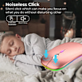 Miniatyrbillede 4 af 7: LED trådløs mus, slank genopladelig trådløs lydløs mus, 2.4G bærbar USB optisk trådløs computermus med USB-modtager til notesbog, pc, bærbar computer Rose Gold