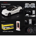 Miniatyrbillede 1 af 5: 1:24 Tesla Model 3 Model Y Model S Model X Legering Støbt Bilmodel Lyd Og Lys Børns Legetøj Samleobjekter Fødselsdagsgave Roadster White