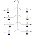 Miniatyrbillede 1 af 5: Bukserækker Hanger - 4 Lags Nederdel Hanger Med Justerbare Clips, Bukser Jeans Bukser Hanger Til Organisering Af Håndklæder, Nederdele Og Bukser Til Soveværelse Og Garderobe