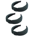 Miniatyrbild 1 av 5: Huvudband för kvinnor Knutade pannband Träning Hårband Toppknut Huvudband för flickor Hårtillbehör för höstmode 3-pack dark green