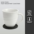 Miniatyrbillede 4 af 7: 6 Kopper Pad Mat Sort - Rund Silikone Gummikop Underlag - Skridsikker til Kaffe Ølglas Vinglas Flaske Hjem & Bar - Silikone Kopmåtter black