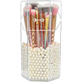 Miniatyrbillede 1 af 5: Makeup børsteholder, akryl arrangører og støvtæt opbevaringsboks, akryl makeup børstearrangør med låg, til toiletborde og badeværelser