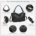 Miniatyrbillede 6 af 11: Dametasker, Frynset Shopper Taske Mode Crossbody Taske i PU Læder Håndtaske til Arbejde, Daglig Brug og Fester Black