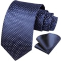 Miniatyrbilde 3 av 4: Men's Dot Stripe Bryllupslips og Lommetørklæ Extra Langt Slips og Lommetørklæde Sæt til Mænd Klassisk Mode Business