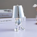 Miniatyrbillede 1 af 5: Sengside Touch Bordlampe, Guld Thinker Lampe Skrivebordslampe Trådløs Genopladelig Bærbar Dekorativ Natbordslampe Med Usb-opladning E silver