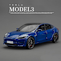 Pikkukuva 1 / 5: 1:24 Tesla Model 3 Model Y Model S Model X Metallivalu Die Cast -auto pienoinen ääni ja valo lapsille lelukeräily syntymäpäivälahja Model 3 Blue