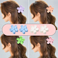 Miniatyrbilde 5 av 5: 4 stk Store Blomster Hårklipp, Store Daisy Kronblad Klipp Blomster Matte Barrettes
