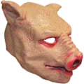 Pikkukuva 1 / 2: Vaaleanpunainen kuminen lateksikauhunaamio, 1 pakkaus - Realistinen naamiaisasuste Halloweeniin, cosplay-tapahtumiin One Size