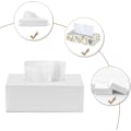 Miniatyrbild 4 av 8: Rektangulär PU-läder ansiktsvävnadslåda Vävnadshållare för hemmakontor, bildekoration Plain White