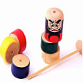 Miniatyrbilde 3 av 5: Baby Kids Daruma Otoshi Japansk folkehåndverksspill Knock And Pile Up Rainbow Tower Creative Baby Wooden Educational Konck Toy