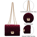 Miniatyrbild 3 av 5: Kvinnors axelväska Mode Koppling Handväska Designer Crossbody Väska Med Kedjerem Claret