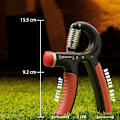 Miniatyrbild 3 av 6: 5-60 kg greppstyrketränare – Justerbar handgreppsstyrketränare med rostfritt stålfjäder för starka handleder, fingrar, underarm, händer Red