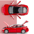 Miniatyrbillede 4 af 5: 1:32 Tesla Model S Legetøjsbil i Metal - Støbt Legetøjsbil med Lyd og Lys - Børnelegetøj - Gave til Drenge (I Æske) Model S White