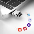 Pikkukuva 5 / 5: Type-C/Micro USB/Lightning mini-matkapuhelinkortinlukija, nopea TF-kortti OTG-kortinlukija Type-C Gold