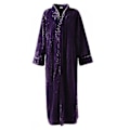 Miniatyrbilde 3 av 3: Glidelås Badekåpe For Kvinner Flanell Fleece Kåper Vinter Varmt Huskåpe Nattskjorte purple M