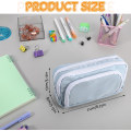 Miniatyrbillede 2 af 7: Abrikos Blyantsæske med Rum Stor Blyantsæske Multifunktion Blyantpose Preppy Blyantpose Stationery Organiser Æstetiske Makeuptasker Blue