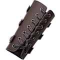 Miniatyrbillede 6 af 6: Middelalderlige PU læder spænde armbeskyttere, ridder LARP retro renæssance armbeskyttere, one size one pair Dark Brown