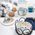 Miniatyrbillede 5 af 5: Coaster Holder Metal Holder Opbevaring Til Runde Og Firkantede Coaster, Sort