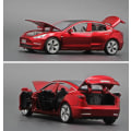 Miniatyrbild 4 av 6: 1:32 Tesla Model 3 Legering Bilmodell Diecast Leksaksbil med Ljus- och Ljudeffekter, Barnleksak Pojkpresent Model 3 Red