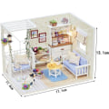 Miniatyrbillede 3 af 5: DIY Dukkehjem, DIY Miniature Dukkehjem Kit Realistisk Mini 3D Træhus Værelse Håndlavet Legetøj Med Møbler
