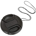Miniatyrbillede 1 af 8: Universal Center Pinch Snap-on Front Lens Cap til vælg For Canon Nikon Sony Pentax Olympus Fuji Camera med String 55mm