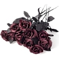 Miniatyrbillede 1 af 5: 10 stk. Sorte Kunstige Silke Roser Blomster Falske Silke Rose Buketter til Bryllupsfest Sort (D-4) red
