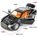 Miniatyrbillede 2 af 5: 1/24 Bentley Continental Gt Modelbil Legetøjsbil i Metal Støbt Legetøjsbil Samleobjekt Træk Tilbage Legetøjsbiler Med Lyd Og Lys Dør Kan Åbnes