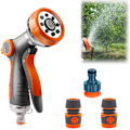 Miniatyrbillede 1 af 6: Havevandsslange Spray Gun, 8 Justerbare Mønstre, Slange Rør Spray Bilvask, Brusebad Kæledyr, Slange Tilbehør Inkluderer Slangeforbindelser