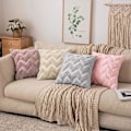Miniatyrbilde 5 av 5: Set med 2 putetrekk i kunstig pels, plysj, dekorative, elegante med plysj, hjemmekputer for sofa, soverom, stue, beskyttelse