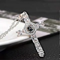 Miniatyrbilde 2 av 5: 2 stk Kryssprojeksjonshalskjede Choker Krystallkryss Herrens bønn Krysshalskjede For Venner Fars Gave